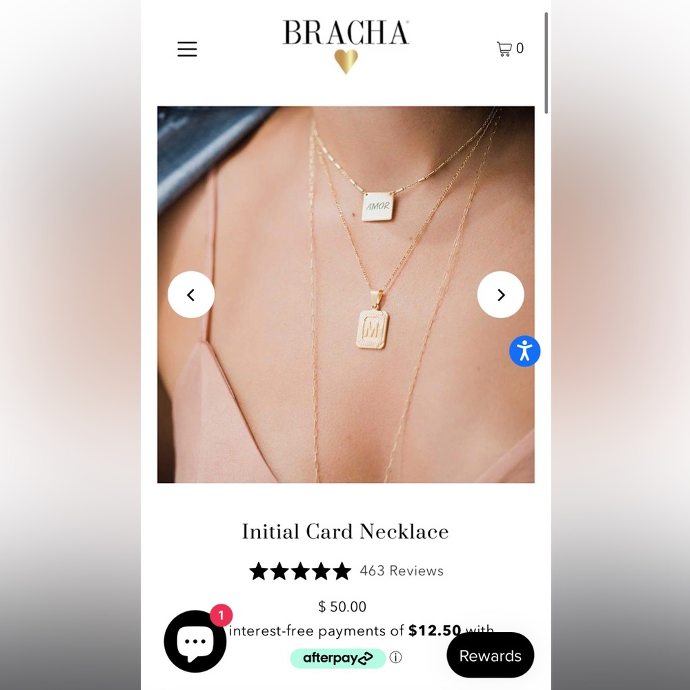 BRACHA gold initial necklace M